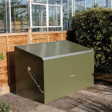 outdoor metal storage box with lid|exterior mounted metal boxes.